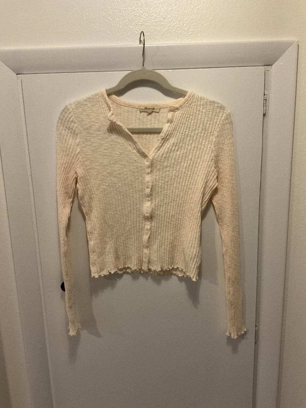 Madewell Cropped Top, Cream, Size Small
